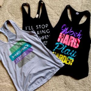 Bundle of three tanks. All size small.